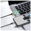 Baseus Magnetisk 3-i-1 Kabel - Lightning, USB-C, MicroUSB - 2m (Öppen Förpackning - Utmärkt) - Svart