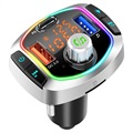 Bluetooth FM-sändare & Billaddare med LED-ljus BC63 - Svart