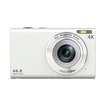 DC402-AF 4K 48MP digitalkamera för barn autofokus 16x digital zoom Vloggingkamera för tonåringar - vit