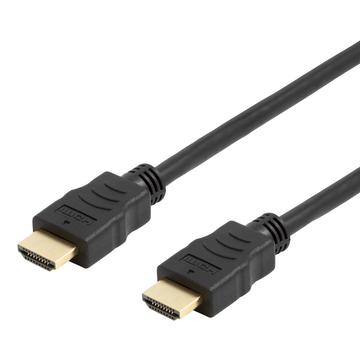 Deltaco Höghastighets HDMI 2.0-kabel med Ethernet - 1m - Svart