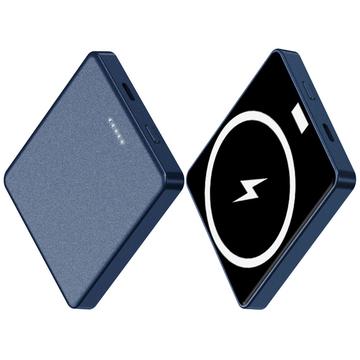 E30 10000mAh 15W trådlös laddning PD + QC 20W magnetiskt absorberad powerbank externt batteripaket telefonladdare - blå