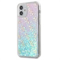 Guess 4G Liquid Glitter iPhone 12 Mini Hybridskal - Rosa / Blå