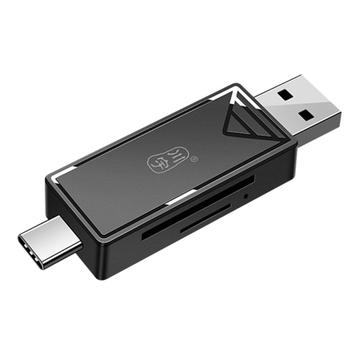 KAWAU C351 USB 3.0 höghastighets typ C + USB SD / TF kortläsare bärbar OTG-adapter