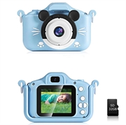 Barn Digitalkamera med 32GB Minneskort (Öppen Box - God) - Blå