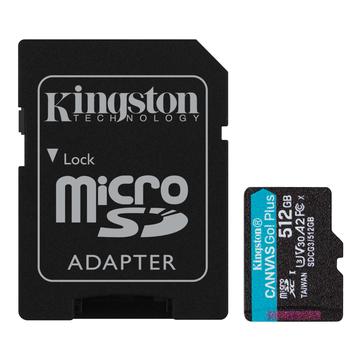 Kingston Canvas Go! Plus microSDXC-minneskort med adapter SDCG3/512GB