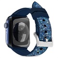 Kingxbar Crystal Fabric Apple Watch 7/SE/6/5/4/3/2/1 Armband - 41mm/40mm/38mm - Blå