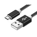 Reekin Flätad nylon USB / MicroUSB-kabel - 1m - Svart
