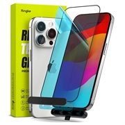 iPhone 15 Pro Max Ringke TG Härdat Glas Skärmskydd - 9H - Case Friendly - Svart Kant