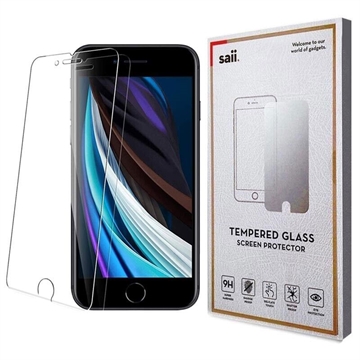 Saii Premium iPhone 6/6S/7/8/SE (2020)/SE (2022) Härdat Glas Skärmskydd - 9H - 2 St.