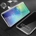 Samsung Galaxy S10 Magnetiskt Skal med Härdat Glas - Silver