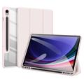 Samsung Galaxy Tab S9 FE Dux Ducis Toby Tri-Fold Smart Foliofodral - Ljusrosa