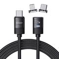 Tech-Protect UltraBoost 3A 2-i-1-kabel - USB-C till USB-C, Lightning - 2m - Svart