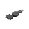 Indragbar USB Anslutningskabel - Apple iPhone 4, 4S, iPhone 3G, 3GS, iPod - Svart