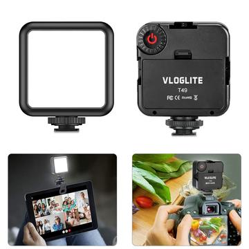 VLOGLITE T49 LED-videolampa 5600K Bärbar fotolampa för fotografering Mini Fill-lampa för livestreaming