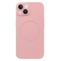 iPhone 13 silikonskal med kameraskydd - kompatibel med MagSafe - rosa
