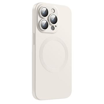 iPhone 14 Pro Silikonskal med kameraskydd - MagSafe-kompatibelt - Vit