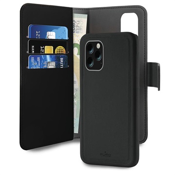 Puro 2-i-1 Magnetiskt iPhone 11 Pro Plånboksfodral - Svart