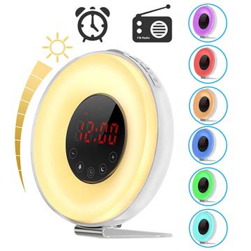 Digital Alarm Klockradio med Färgrikt LED-Ljus