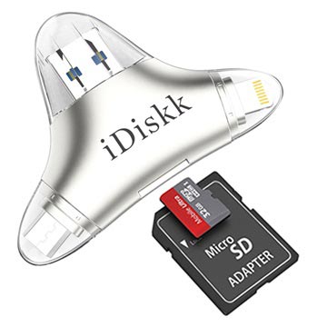 iDiskk R005 Multifunctional MicroSD/SD Kortläsare - Silver