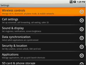 inställningar android
