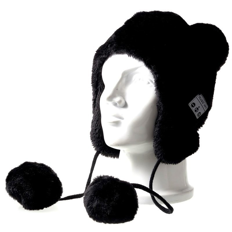 Mössa med Bluetooth headset Pom-pom mössa med trådlösa hörlurar