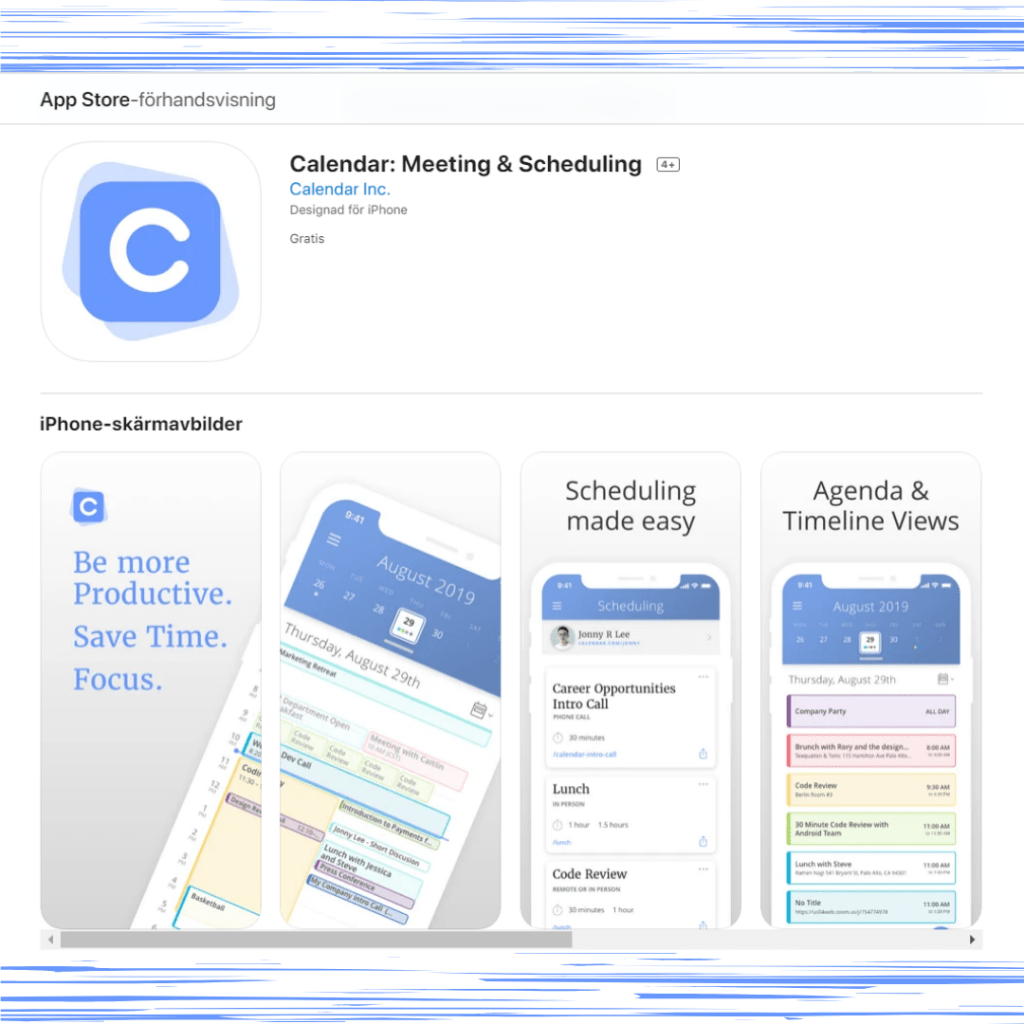 Calendar Inc app Calendar: Meeting and Scheduling