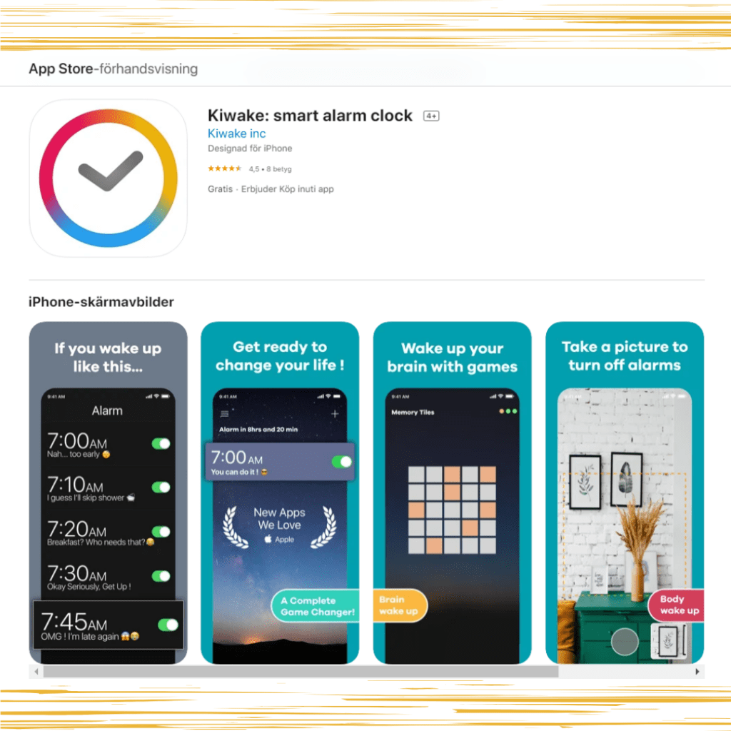 Kiwake app Kiwake Smart Alarm Clock