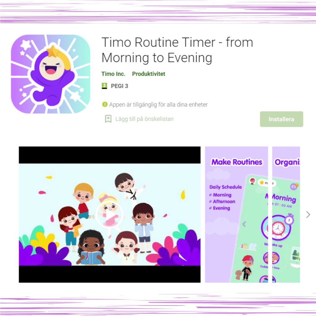 Timo Routine Timer app Timo Routine Timer för barn