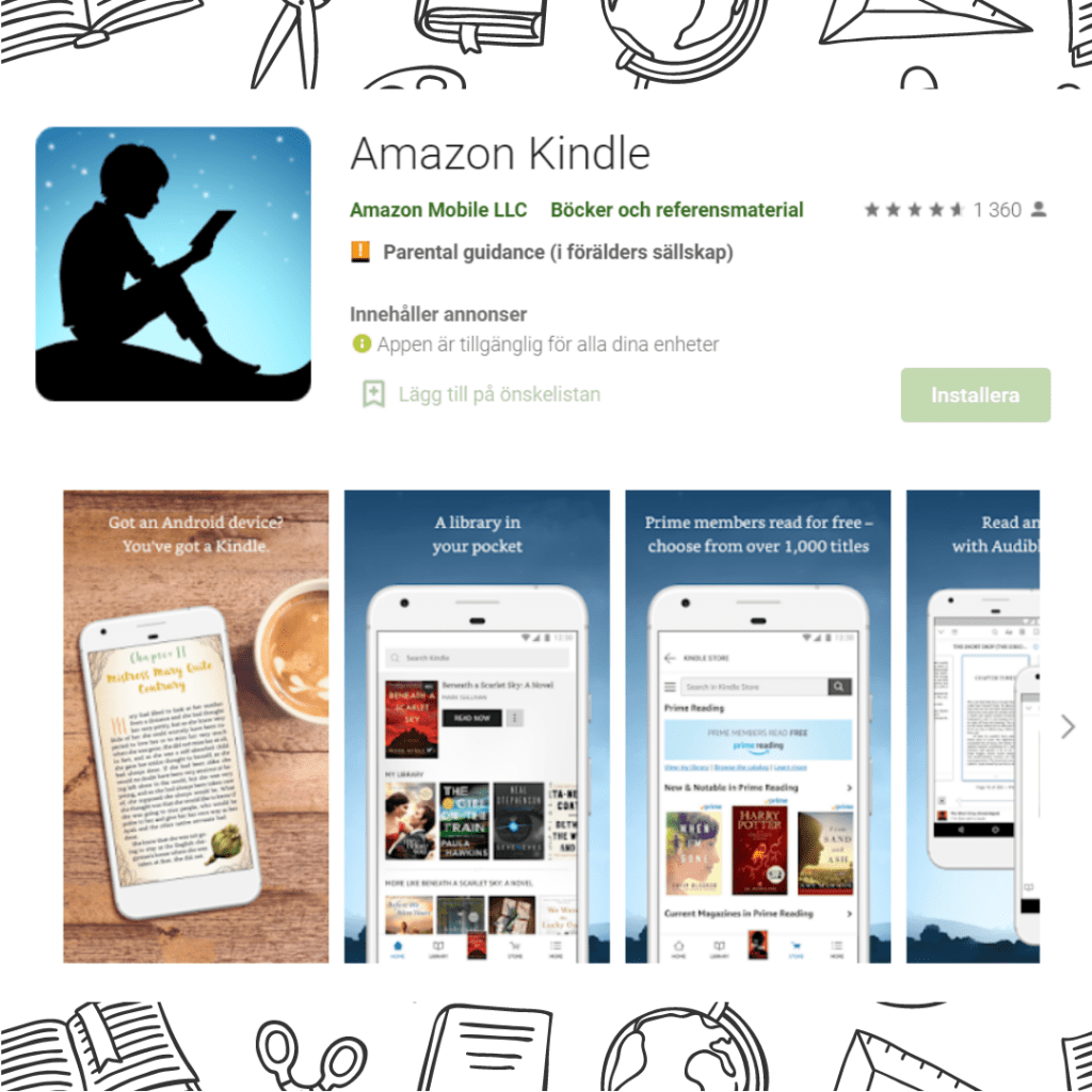 Kindle läsapp Kindle Bookworm app