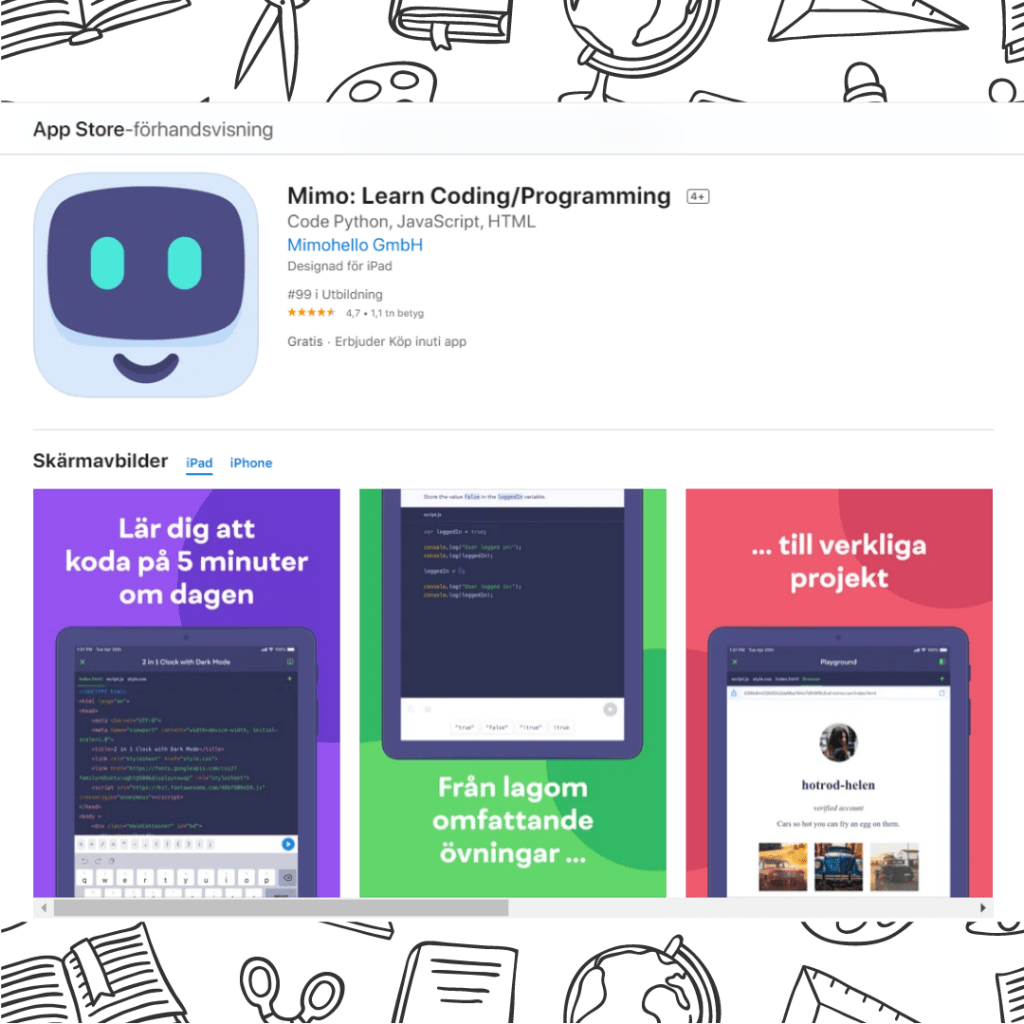 Mimo kodningsapp Mimo utbildningsapp