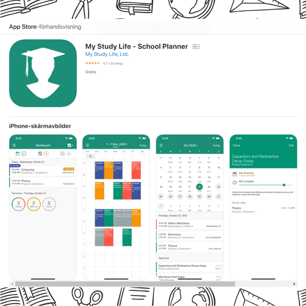 My Study Life app My Study Life utbildningsapp