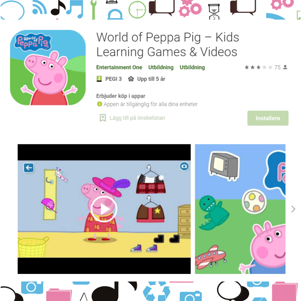 World of Peppa Pig app Entertainment One utbildningsapp med Greta Gris