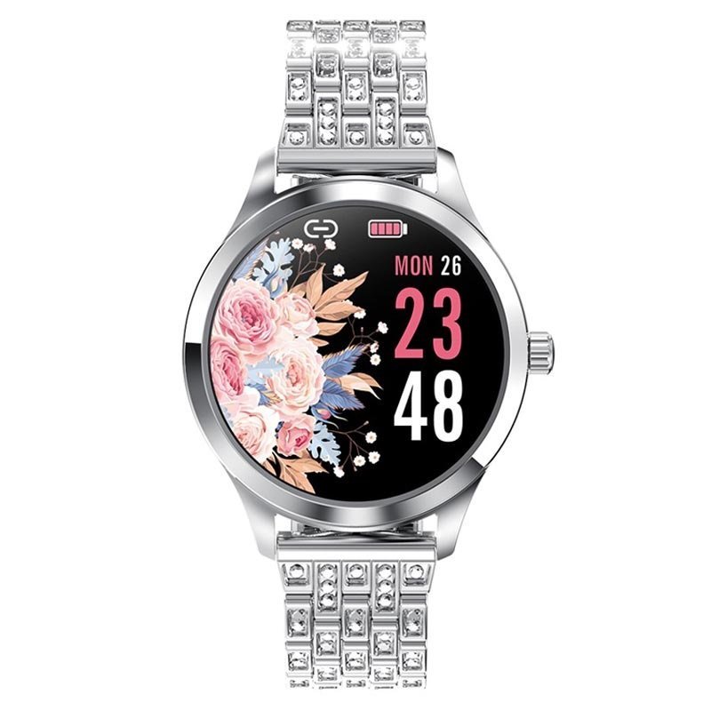 Lyxig smartklocka i silver En billig smartwatch i silver