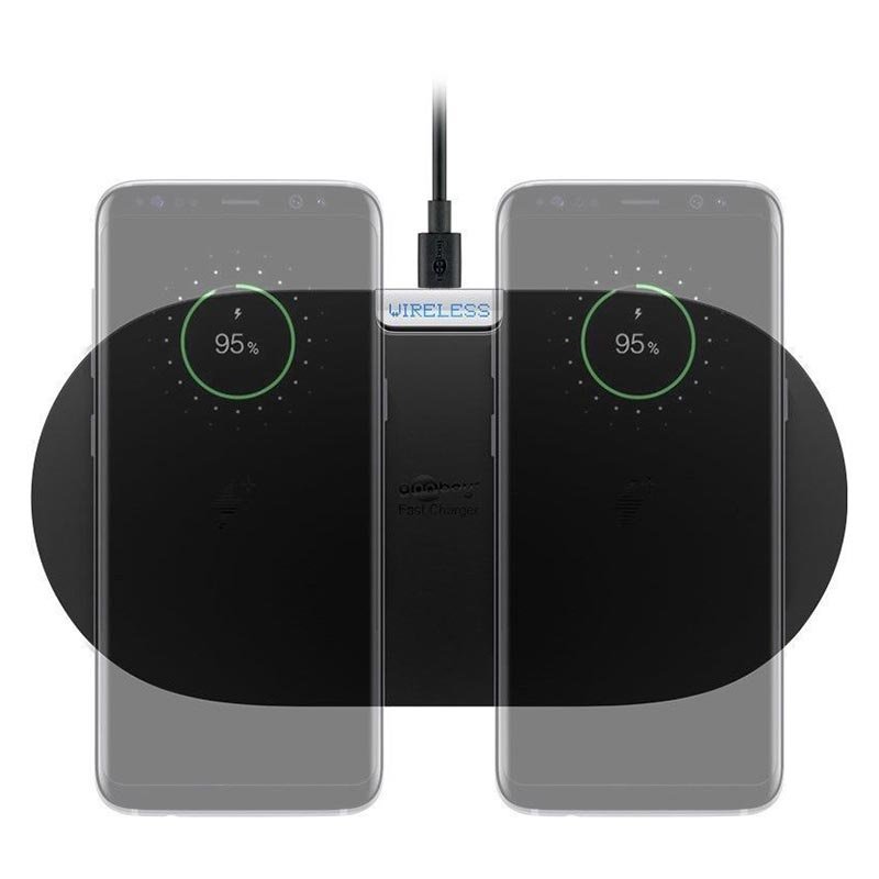 Goobay Dual Fast trådlös laddningsplatta Qi laddningsplatta från Goobay