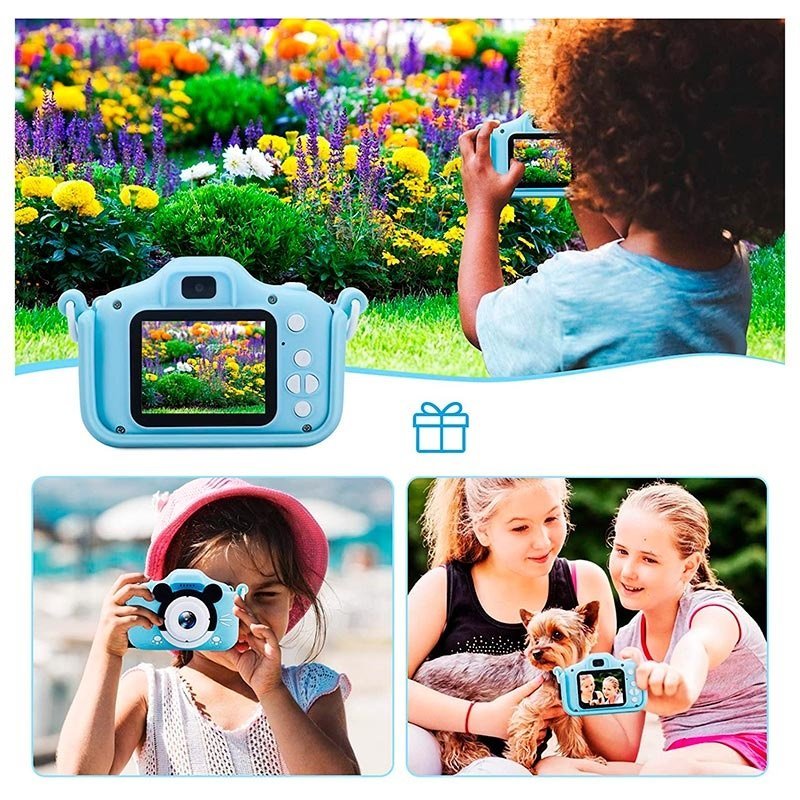 Barn med digitalkamera