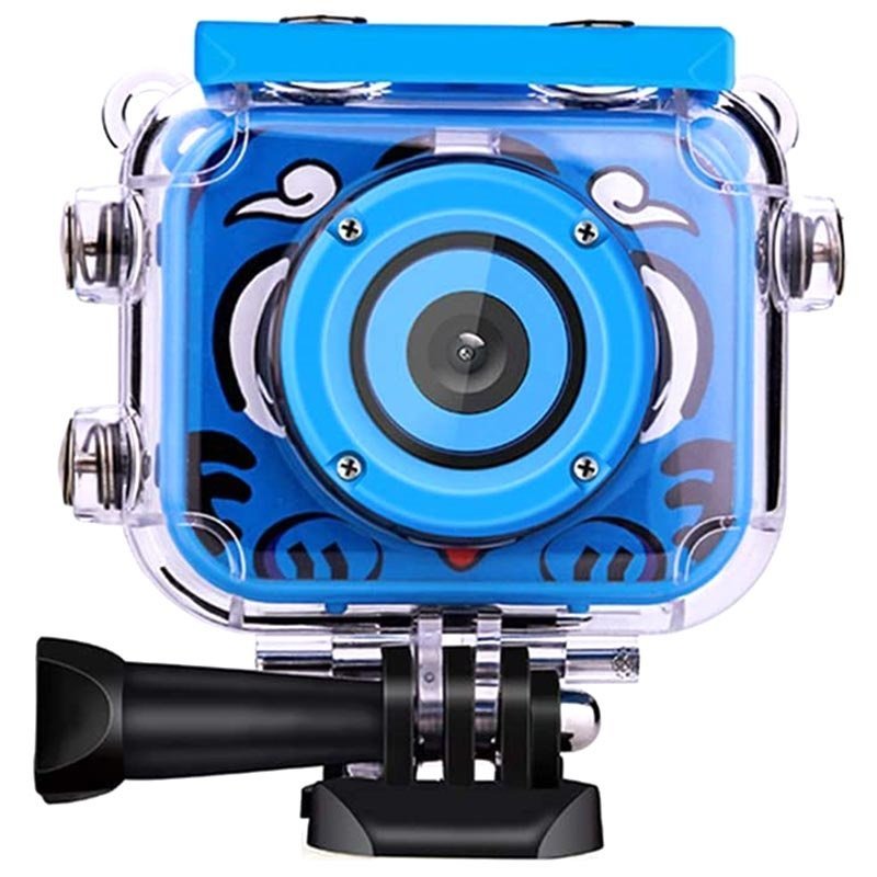 Digitalkamera med vattenskydd i blå
