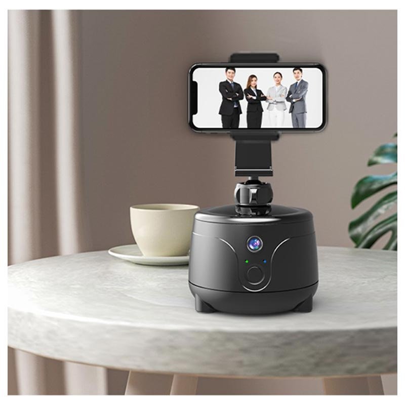 Y8 smart gimbal med AI ansiktsigenkänning Svart gimbal från Y8 på bordet