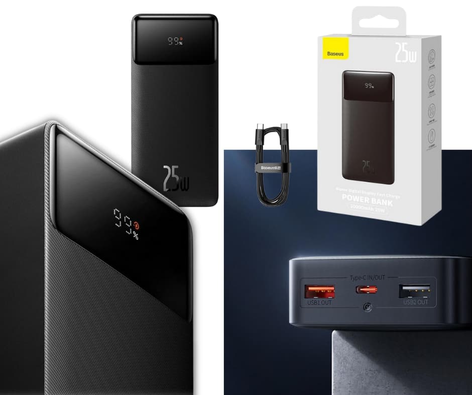 Baseus Bipow powerbank med LED display Baseus powerbank Bipow