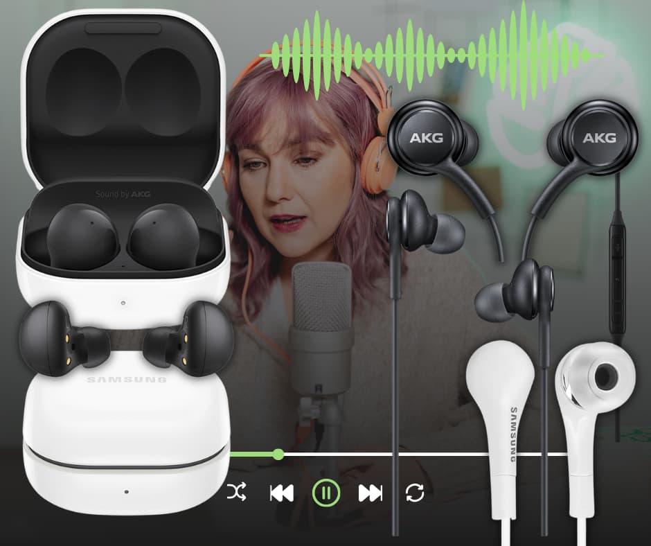 Samsung hörlurar, earbuds och andra ljudtillbehör