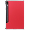 Tri-Fold Series Samsung Galaxy Tab S7/S8 Foliofodral - Röd