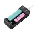 USB-laddare för smart litiumjonbatteri med 2 platser - 3.7V/4.2V - Svart