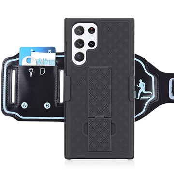 2-i-1 Löstagbart Samsung Galaxy S22 Ultra 5G Sportarmband - Svart