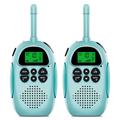 2 st DJ100 Walkie Talkie leksaker för barn Interphone Mini handhållen sändtagare 3 km räckvidd UHF-radio med nyckelband - Blå+Blå