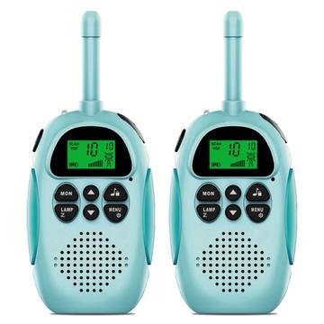 2 st DJ100 Walkie Talkie leksaker för barn Interphone Mini handhållen sändtagare 3 km räckvidd UHF-radio med nyckelband