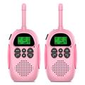 2 st DJ100 Walkie Talkie leksaker för barn Interphone Mini handhållen sändtagare 3 km räckvidd UHF-radio med nyckelband - rosa + rosa