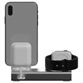 3-in-1 Aluminiumlegering Laddningsstation - iPhone, Apple Watch, AirPods - Grå