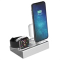 3-in-1 Aluminiumlegering Laddningsstation - iPhone, Apple Watch, AirPods - Silver