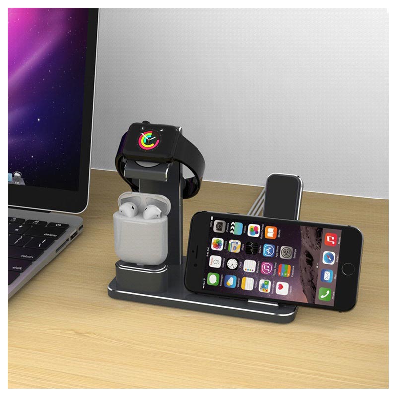 3-i-1 Laddningsstativ HJZJ001 - iPhone, Apple Watch, AirPods