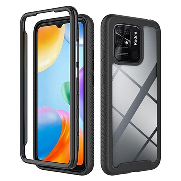 360 Skydds Xiaomi Redmi 10C Skal - Svart / Klar