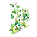 3D Dekorativ DIY Fjärilar Väggklistermärke Uppsättning - Grön